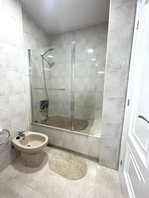 a bathroom with a shower and a toilet and a sink at Destino Allariz in Allariz
