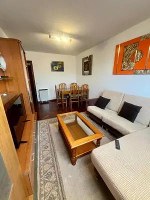a living room with a couch and a coffee table at As Marismas - Miño in Miño