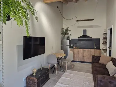 a living room with a couch and a table at Palleira da Aira in Entrambosríos