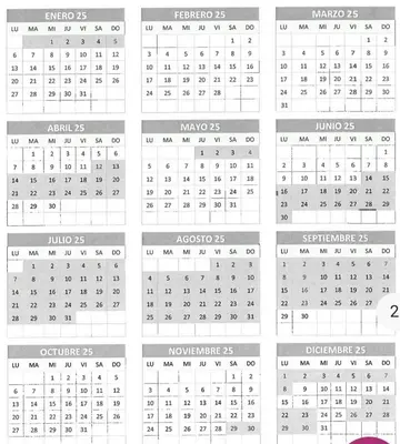 a calendar with different cities and capitals at Spa Costa Reinante in San Miguel de Reinante