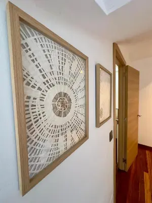 a picture of a ceiling on a wall at Viorneira in Milladoiro