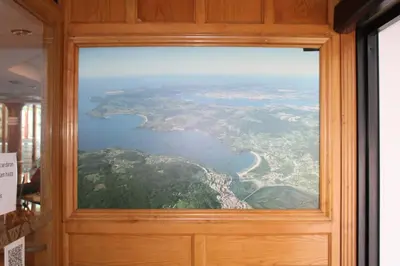 a view of a river from a window in a building at Hotel Villa de Ares in Ares