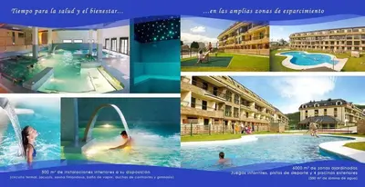 a collage of pictures of a swimming pool at Costa SPA Piscinas de lujo - Playa las Catedrales in Barreiros