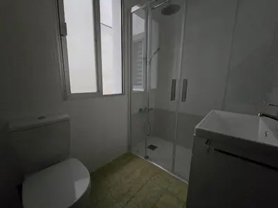 a bathroom with a shower and a toilet and a sink at Apartamento Lugo centro muralla in Lugo