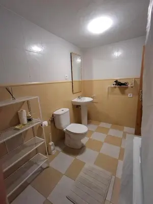 a bathroom with a toilet and a sink at As Pitas 4B in Tapia de Casariego