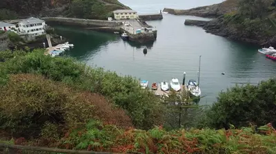 a view of a harbor with boats in the water at Xulia in Viavélez