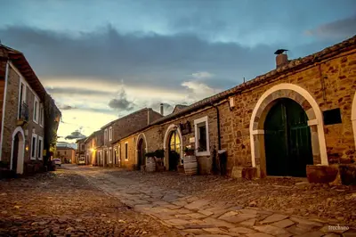 an empty street in an old brick building at Casa Somoza in Castrillo De Los Polvazares