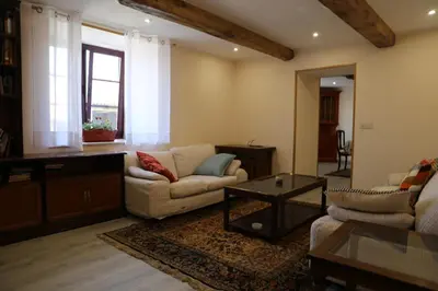a living room with a couch and a coffee table at O'Regueiro