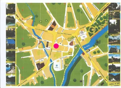 a map of a city with a red dot at Apartamento Ático Select Real Caldas de Reis in Caldas de Reis