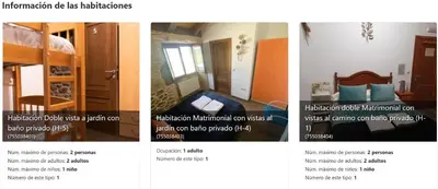 a collage of three pictures of a room at la pallota de san cristobal in Palas de Rei