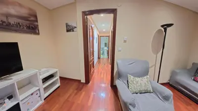 a living room with a couch and a television at Mirador Residencia in Ourense
