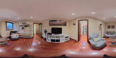 a large living room with a hard wood floor at Mirador Residencia in Ourense