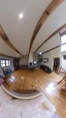 a large living room with a large wooden floor at Private Entire Home ,Old Town 6-min Walk to Cathedral in Santiago de Compostela