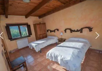 a bedroom with two beds in a room at Mirador de Babia II in Ríolago