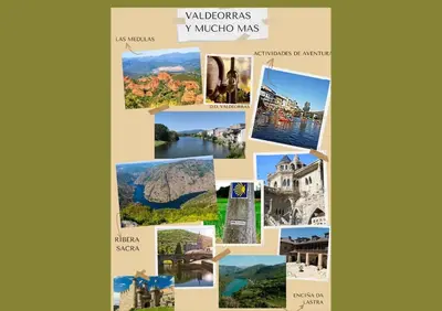 a collage of photos of various cities and towns at A CASONA DO BARCO con garaje privado, jardín y buenas vistas in O Barco de Valdeorras