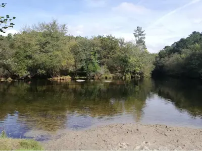 a river with trees on the side of it at Casa Salvia