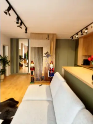a living room with a white couch in a room at Apartamento Moderno en el Centro !-CheckHostProfile-! in Lugo