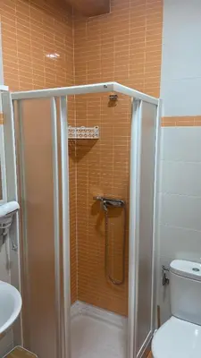 a bathroom with a shower and a toilet at Nido 33 in Ribadeo