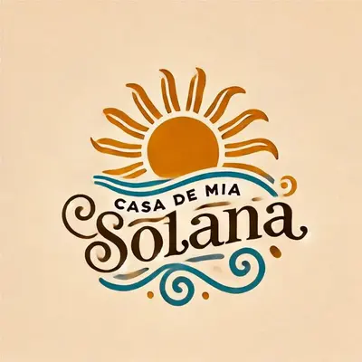 a logo for a tourism company with arising sun at Casa de Mia Beachfront Home Playa de las Catedrales Ribadeo in Pena