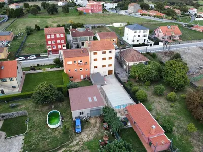 an aerial view of a small town with buildings at Hospedaje Jose Rey in Santiago de Compostela