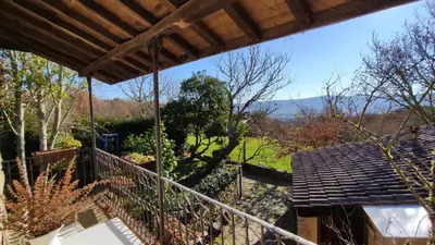 a view from the balcony of a house at Aldea Rural Santo André in Congostro