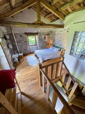 an overhead view of a bedroom in a house at Galicia Retreat in Santa Marta de Ortigueira
