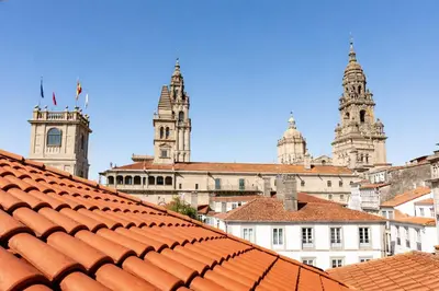 a room with a desk and a chair and a window at Casa Celsa-Barbantes in Santiago de Compostela