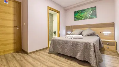 a bedroom with a bed in a room at Pensión Pereiro in Melide