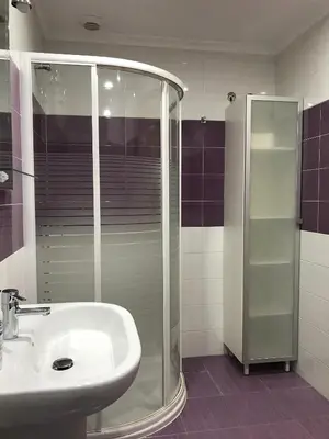 a bathroom with a shower and a sink at High Rentxacobeo in Sarria