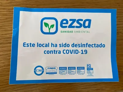 a sign for the ssid antibiotic corona colo at Piso Camino De Santiago in Sarria