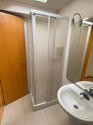 a bathroom with a shower and a sink at Hotel Metropol by Carris in Lugo