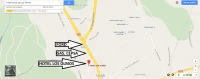 a map of the location of the hotel lost towers at Hotel Los Olmos in Lugo