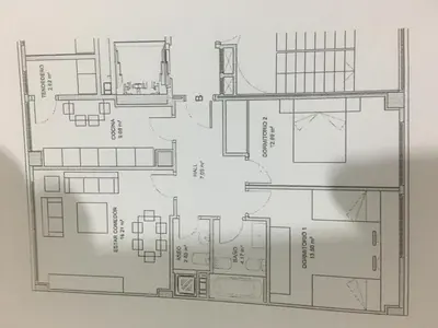 a drawing of a floor plan of a house at Alojamiento La Rosaleda in Ponferrada