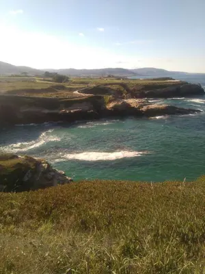 a view of the ocean from a hill at Apartment Javier in Foz