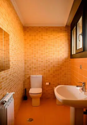 a bathroom with a toilet and a sink at Ático Lobariñas in Allariz