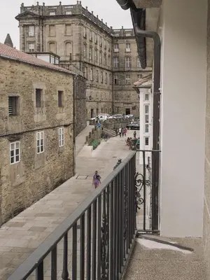a view from the balcony of a building at Santiago KM-0 in Santiago de Compostela