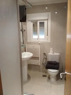 a bathroom with a toilet and a sink at Piso Estación Tren Ourense in Ourense