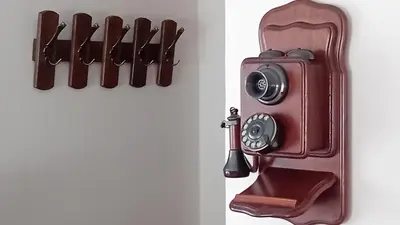 a wall mounted knife holder with a camera at Stone Cottage FINISTERRE in Curtis
