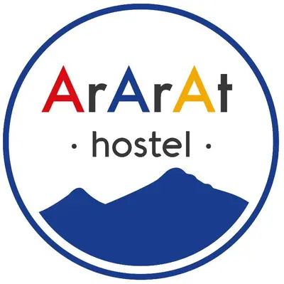 a circular logo with the words ar chart hospital at ArArAt Hostel in Santiago de Compostela