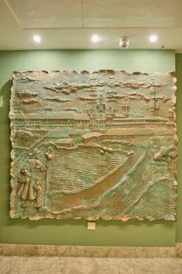 a painting on a wall in a museum at Hotel Praza Quintana in Santiago de Compostela