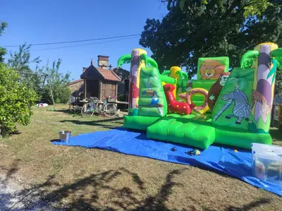 a inflatable bounce house in a park at Fogar de Insua in Touro