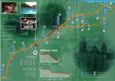 a map of the uk national trail at Albergue o Xistral in Abadín