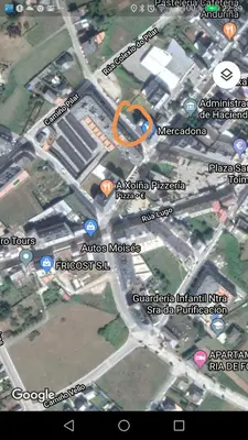 a map with a orange circle on it at Costa do Castro in Foz