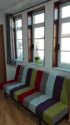 a room with two bunk beds in a room at Albergue Boente in Boente