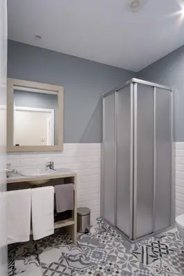 a bathroom with a shower and a sink at Casa O Real in Boimorto