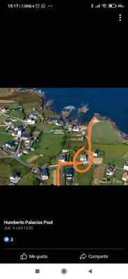 a screenshot of aoutubeoutube page with a map of a road at Chalet vacacional en segunda linea de playa in Foz