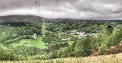 an aerial view of a village in the hills at Casa Tipica De La Zona con barbacoa y parking in Muras