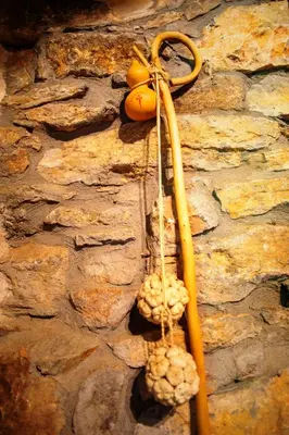 a wall with a bunch of nuts hanging on it at Rural Médulas Viviendas de uso turistico 2 y Casas rurales 2 in Las Médulas