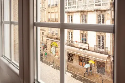 a view of a city from a window at Plaza Obradoiro Express by Bossh! Hotels in Santiago de Compostela