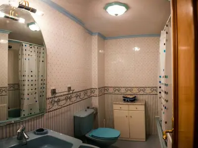 a bathroom with a toilet and a sink and a mirror at SAN CIPRIAN 